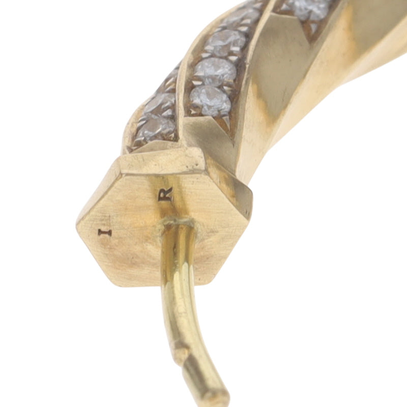 David Yurman Cable Edge Hoop Earrings 1.5in 1.84ctw Diamond Earrings Yellow Gold