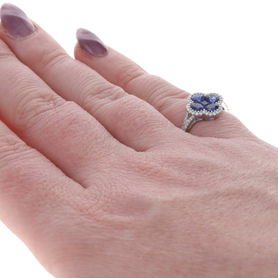 2.16ctw Sapphire and Saphhire Ring White Gold