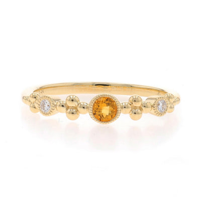 .15ctw Citrine and Diamond Band Yellow Gold