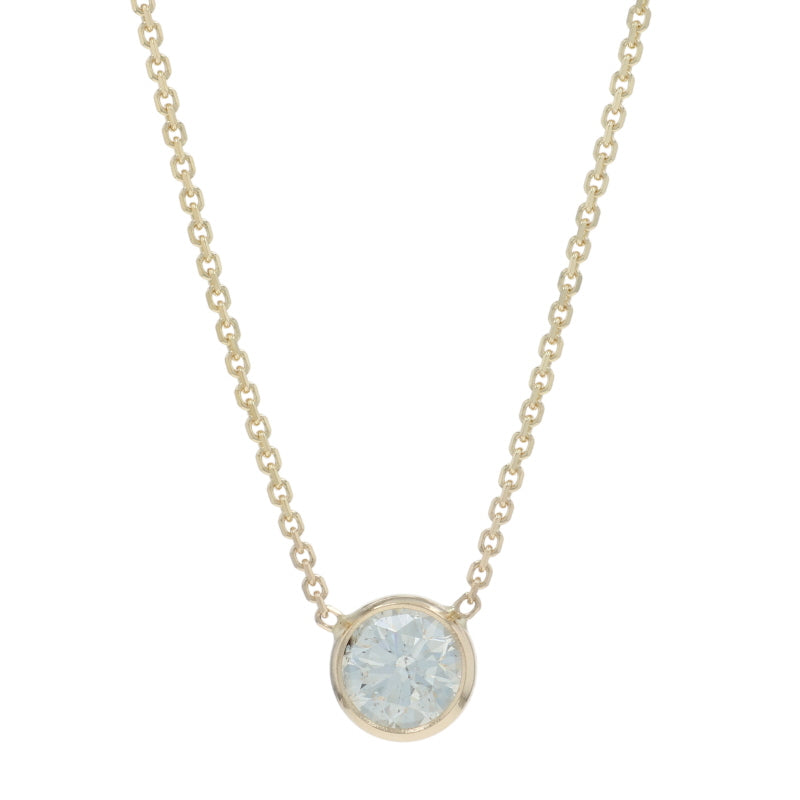 .74ct Diamond Pendant Necklace Yellow Gold