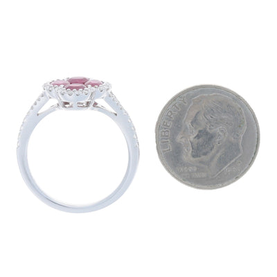 1.50ctw Ruby and Diamond Ring White Gold