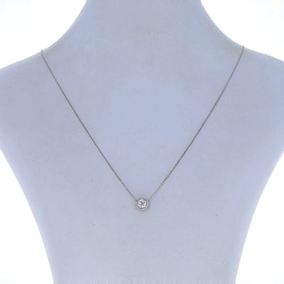 0.79ctw Diamond and Diamond Pendant Necklace White Gold