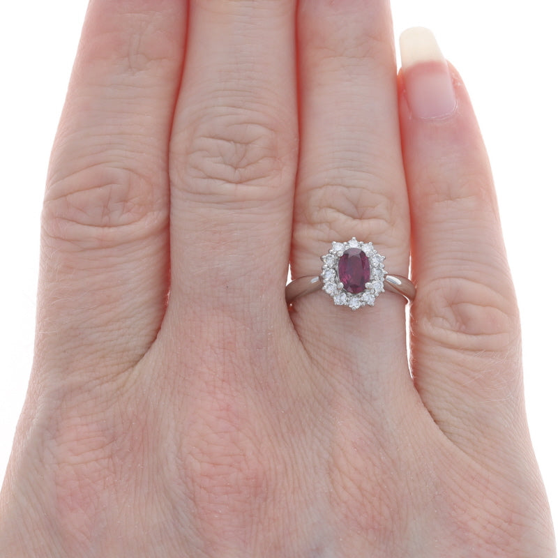 1.08ctw Ruby and Diamond Ring Platinum
