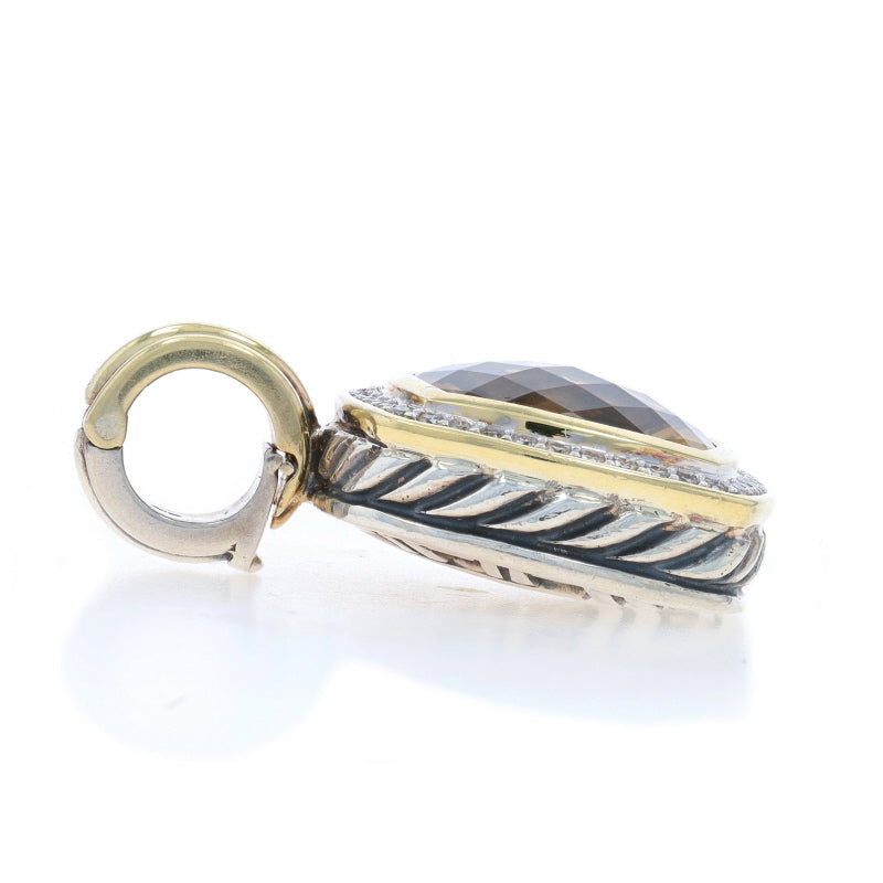 David Yurman Albion Enhancer Pendant .28ctw Smoky Quartz and Diamond Pendant Sterling Silver