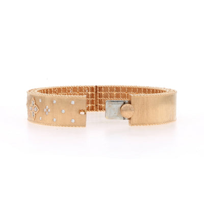 Roberto Coin Venetian Princess Satin Bangle .67ctw Diamond and Ruby Bracelet Rose Gold