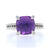 David Yurman Chatelaine Amethyst and Diamond Ring Sterling Silver