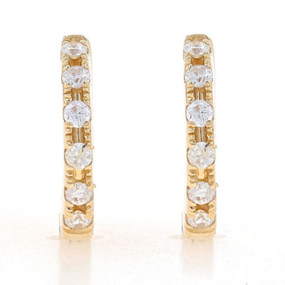 .24ctw Sapphire and Diamond Earrings Yellow Gold