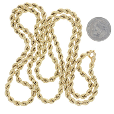Rope Chain Necklace Yellow Gold