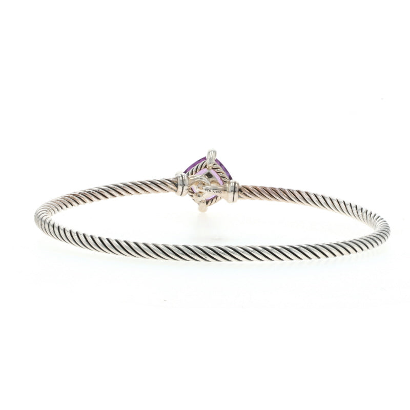 David Yurman Chatelaine Amethyst and Diamond Bracelet Sterling Silver