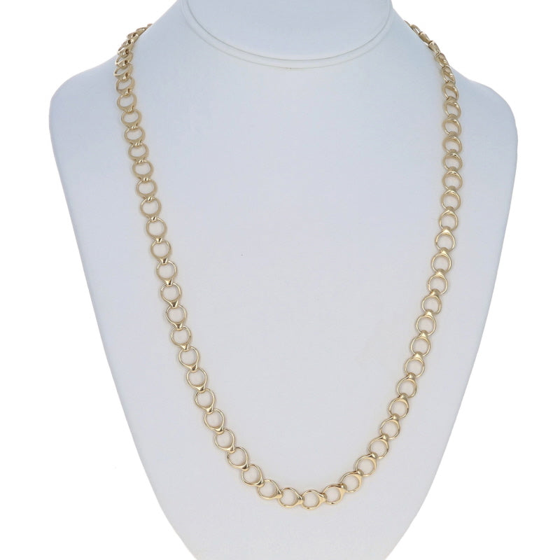 Fancy Link Chain Necklace Yellow Gold