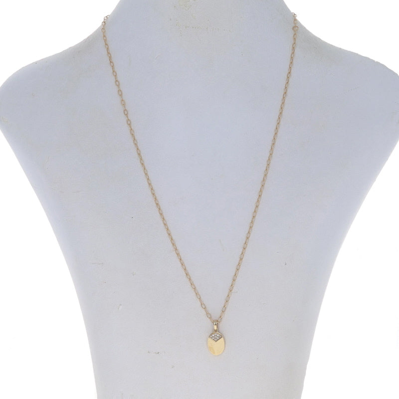 Michael M Carve Diamond Pendant Necklace Yellow Gold