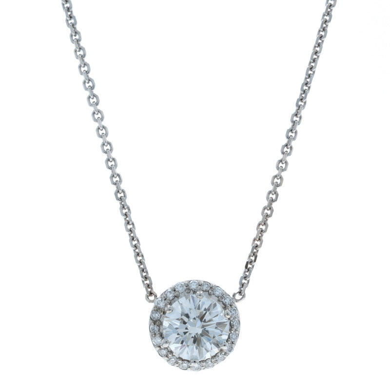 .83ct Diamond and Diamond Diamond Cut Cable Chain Pendant Necklace White Gold