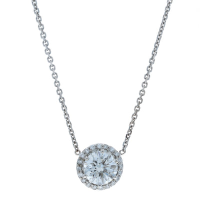 .83ct Diamond and Diamond Diamond Cut Cable Chain Pendant Necklace White Gold