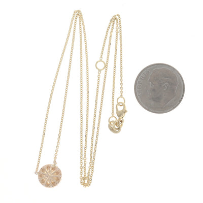 1.11ctw Diamond and Diamond Pendant Necklace Yellow Gold