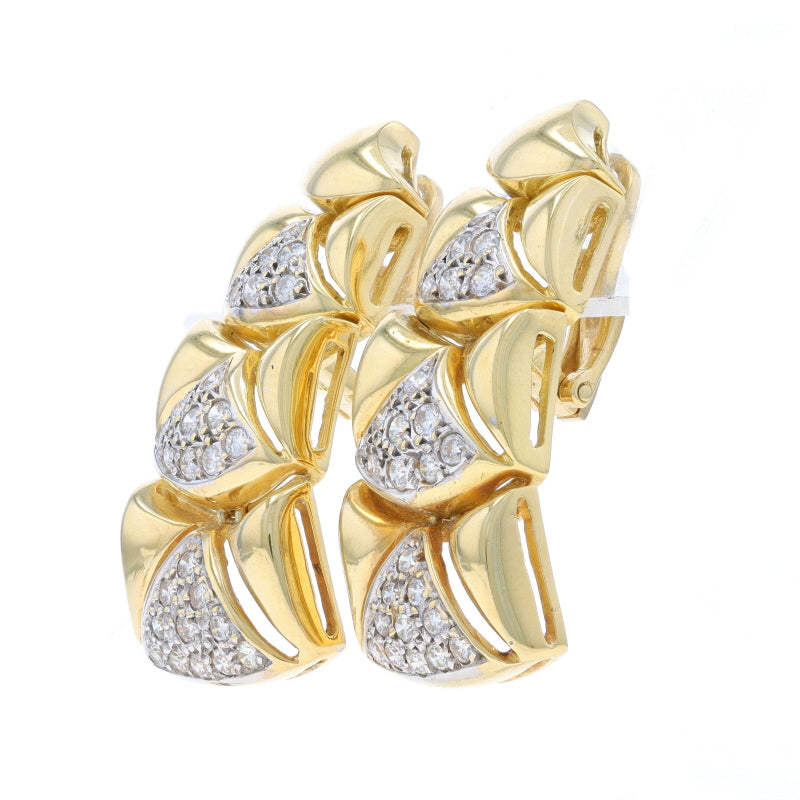 1.08ctw Diamond Earrings Yellow Gold