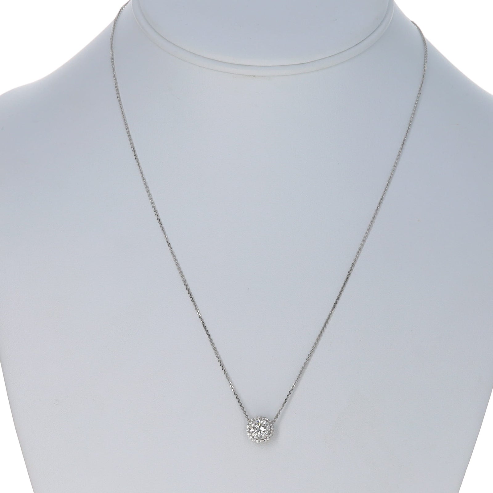 1.14ctw Diamond and Diamond Pendant Necklace White Gold