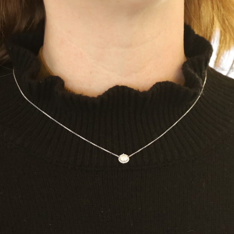1.21ctw Diamond and Diamond Women's Pendant Necklace White Gold