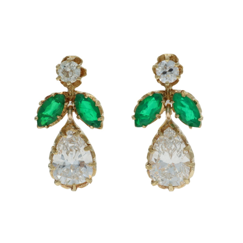 2.93ctw Diamond Earrings Yellow Gold