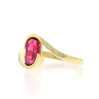1.98ct Ruby Bypass Ring Yellow Gold