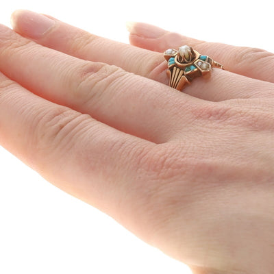 Pearl and Seed Pearl Women's Ring Rose Gold