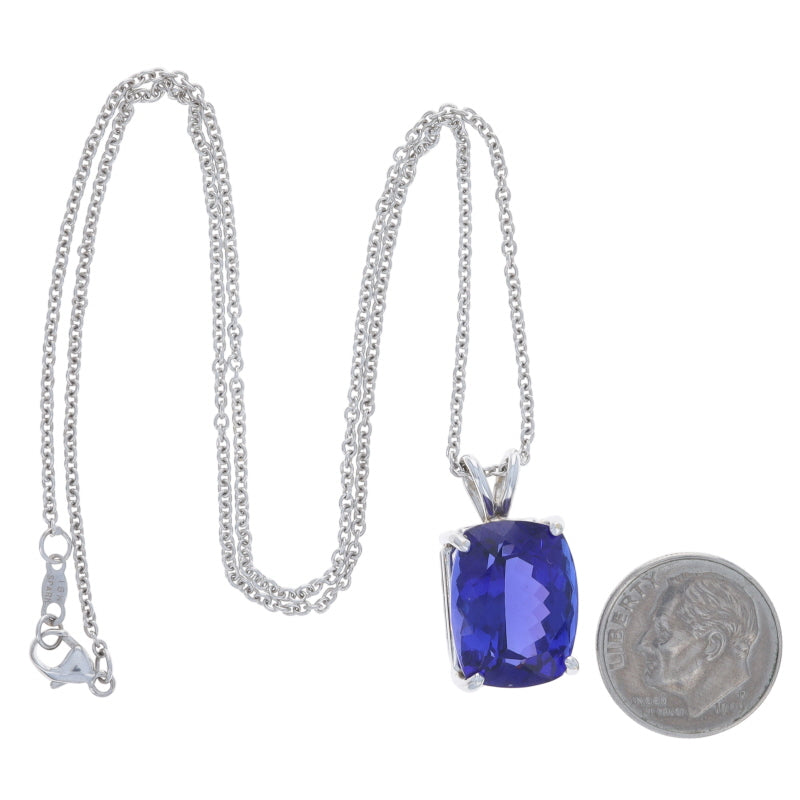 15.32ct Tanzanite Pendant Necklace White Gold