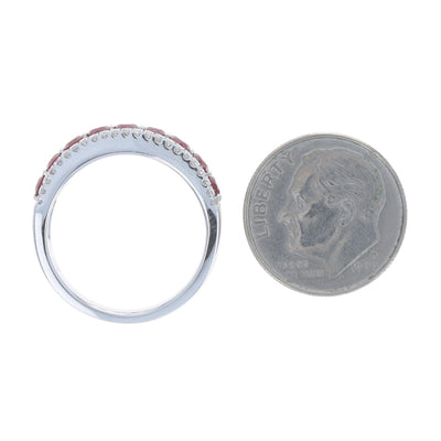 1.23ctw Ruby and Diamond Band Yellow Gold