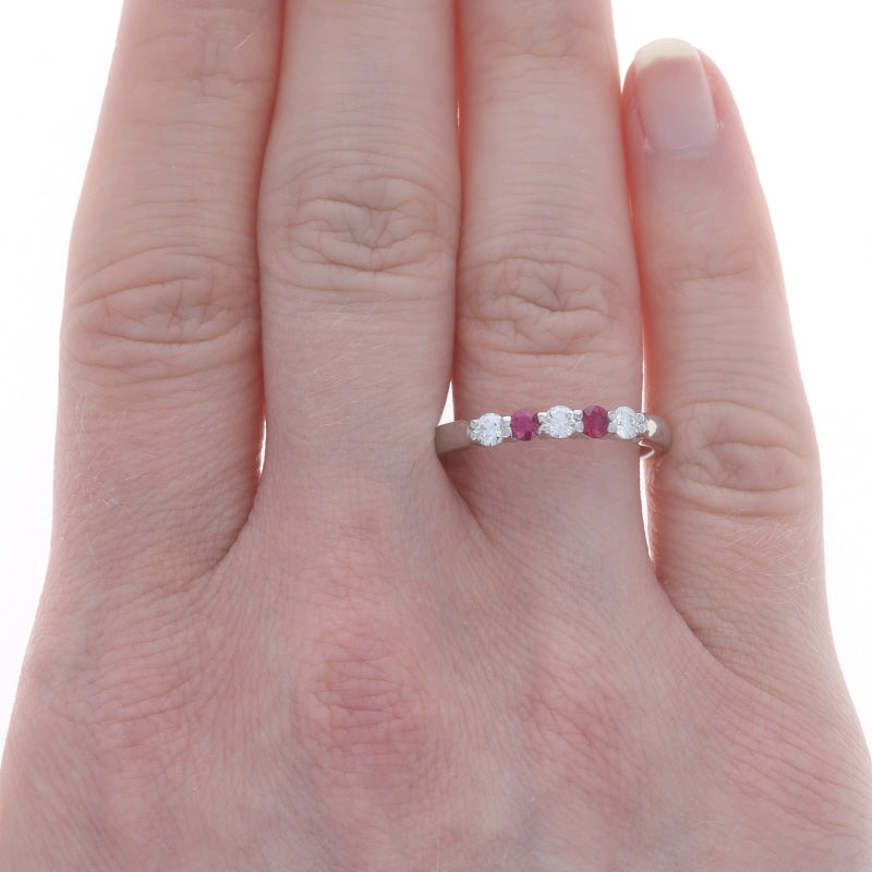 .54ctw Diamond and Ruby Band White Gold
