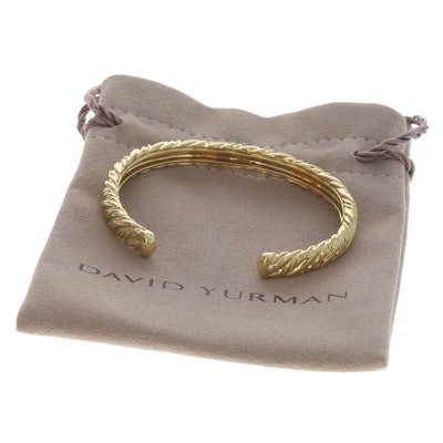 David Yurman Sculpted Cable Cuff .50ctw Diamond Women's Bracelet Yellow Gold