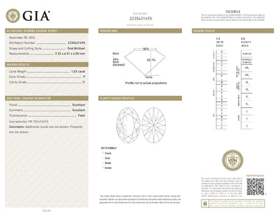 1.53ct Loose Diamond Oval Diamond GIA