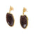 1.50ctw Geode and Diamond Earrings Yellow Gold