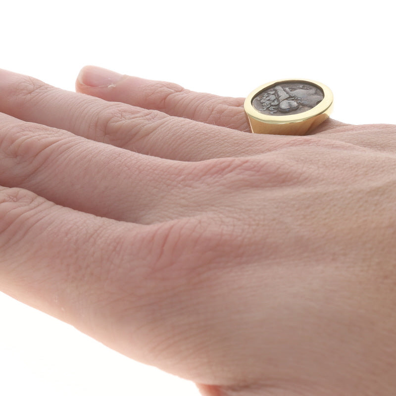 Ancient Greek Coin Men's Ring Yellow Gold