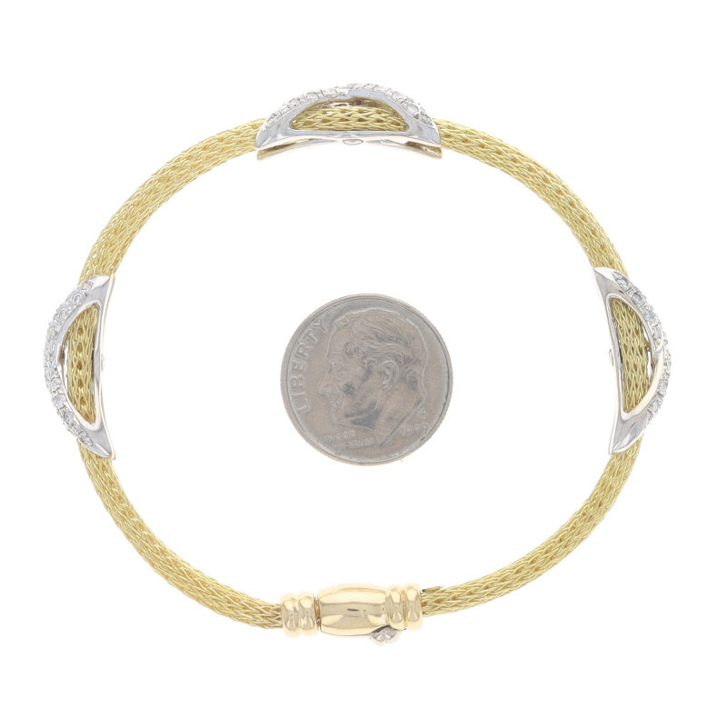 .90ctw Diamond Station Bracelet Yellow Gold