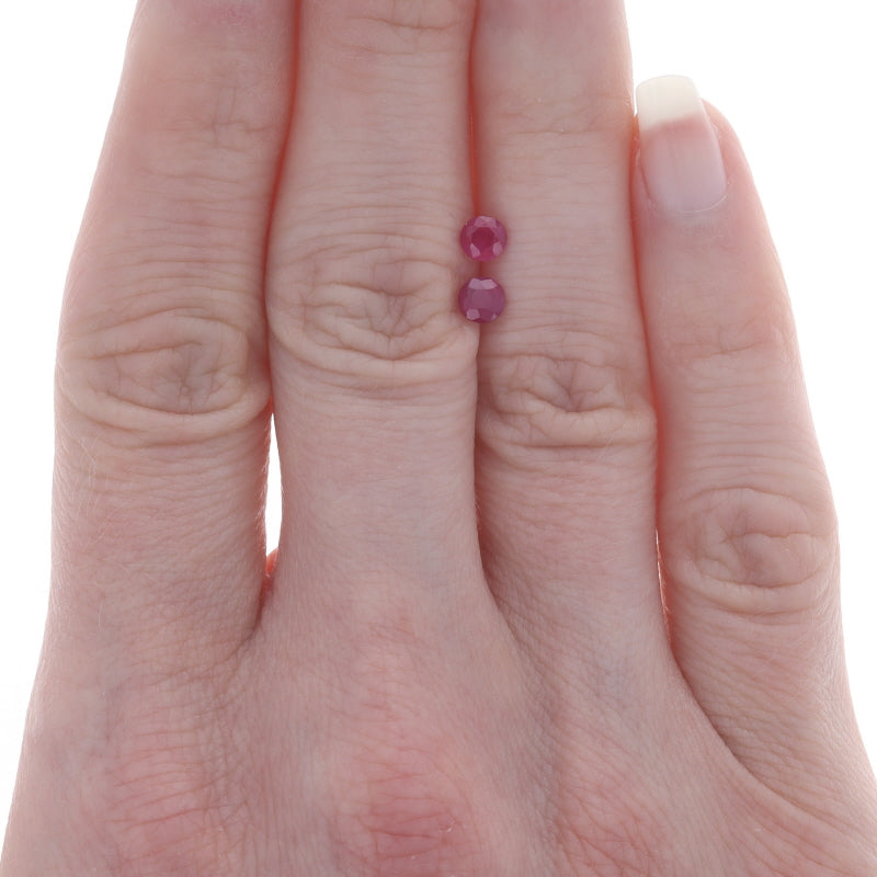 .51ctw Set of 2 Round Rubies
