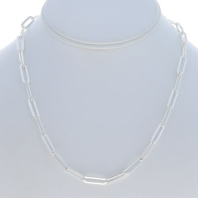Women's Paperclip Chain Necklace Sterling Silver