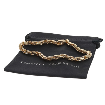 David Yurman Fluted Chain Bracelet Size L Men's Fluted Bracelet Yellow Gold