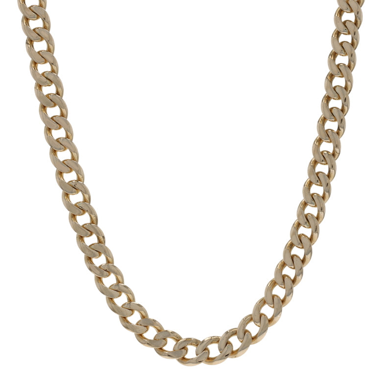 Unisex Curb Chain Necklace Yellow Gold