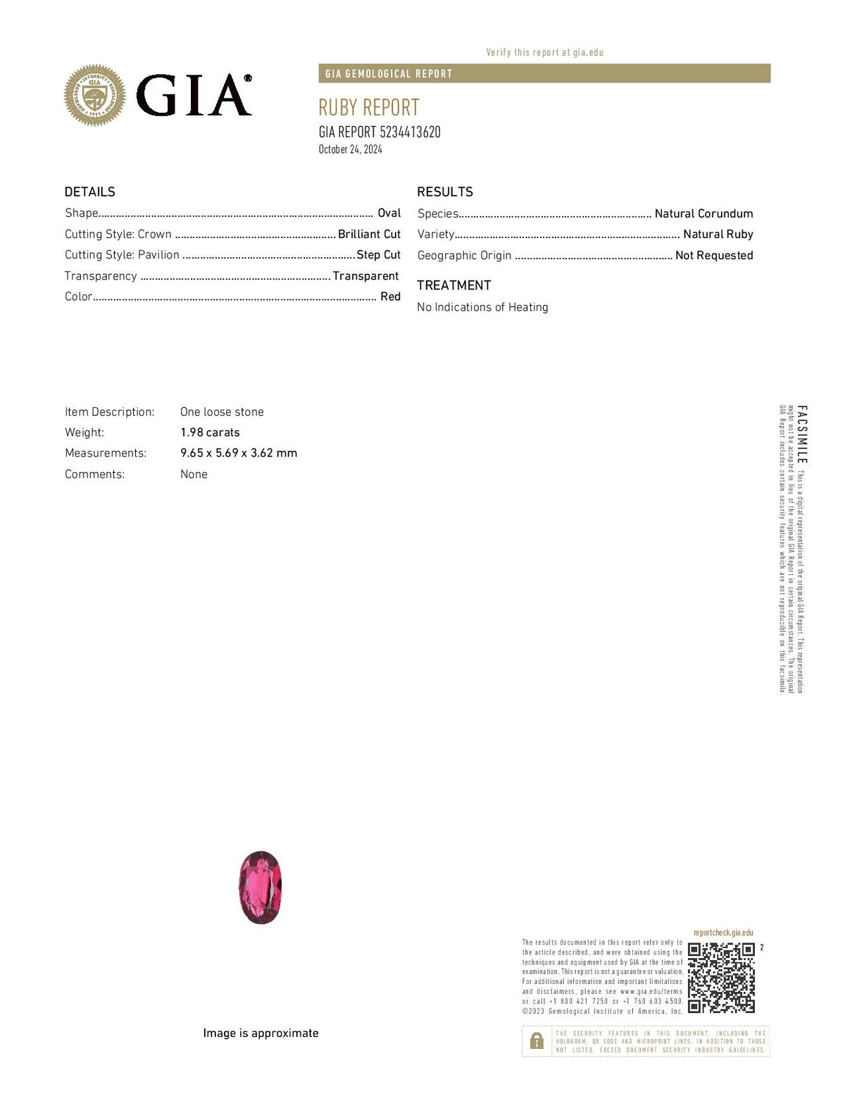 1.98ct Ruby Bypass Ring Yellow Gold