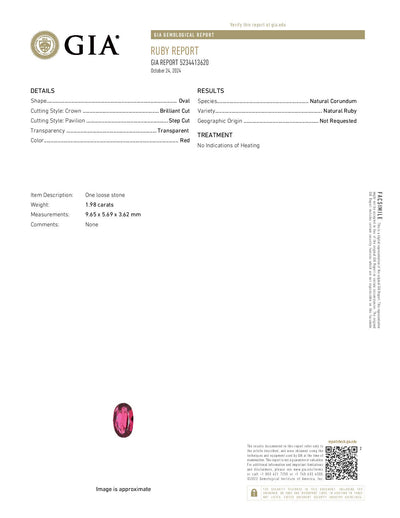 1.98ct Ruby Bypass Ring Yellow Gold