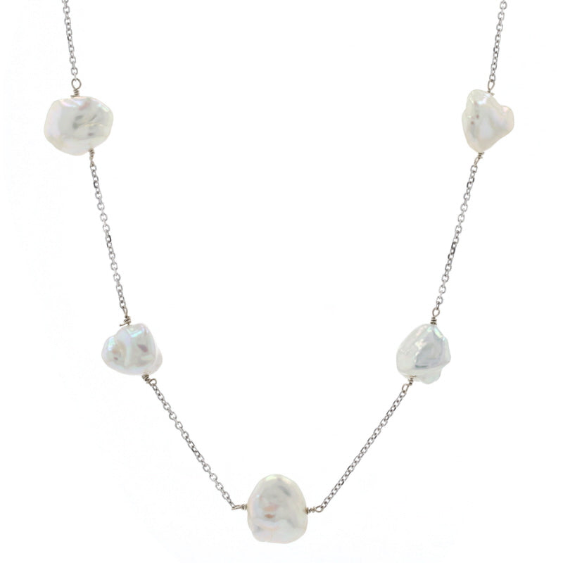 Freshwater Necklace White Gold