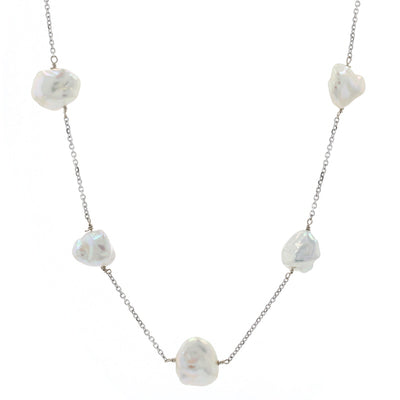 Freshwater Necklace White Gold