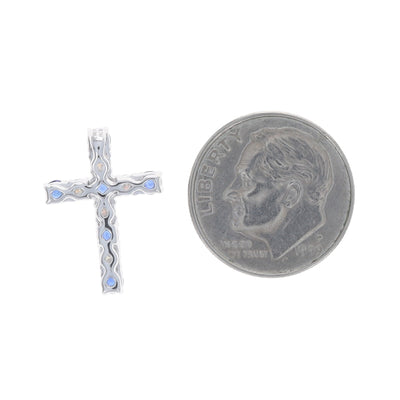 .67ctw Sapphire and Diamond Pendant White Gold