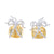 17.66ctw Citrine and Diamond Earrings Yellow Gold
