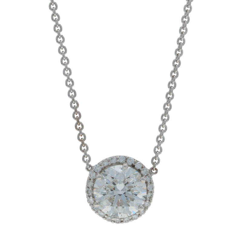 1.45ctw Diamond and Diamond Pendant Necklace White Gold