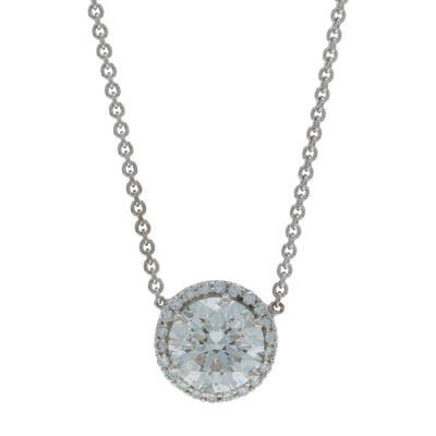 1.45ctw Diamond and Diamond Pendant Necklace White Gold