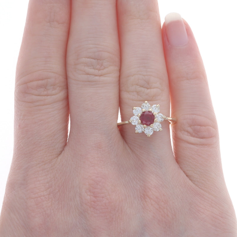 1.37ctw Ruby and Diamond Ring Yellow Gold