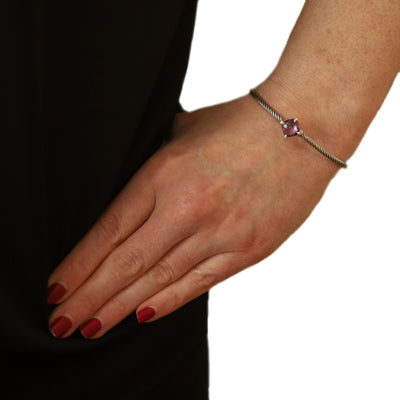 David Yurman Chatelaine Amethyst and Diamond Bracelet Sterling Silver