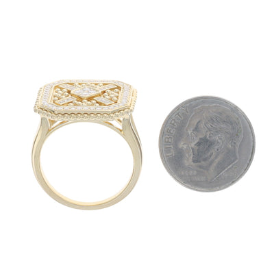 Doves by Doron Paloma .33ctw Diamond Ring Yellow Gold