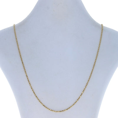 Diamond Cut Rope Chain Necklace Yellow Gold