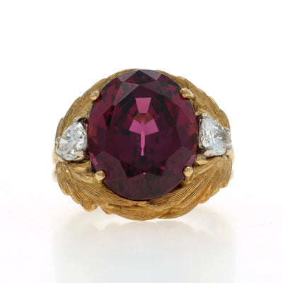 15.14ctw Rhodolite Garnet and Diamond Ring Yellow Gold