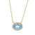 1.72ctw Aquamarine and Diamond Diamond Cut Cable Chain Pendant Necklace Yellow Gold